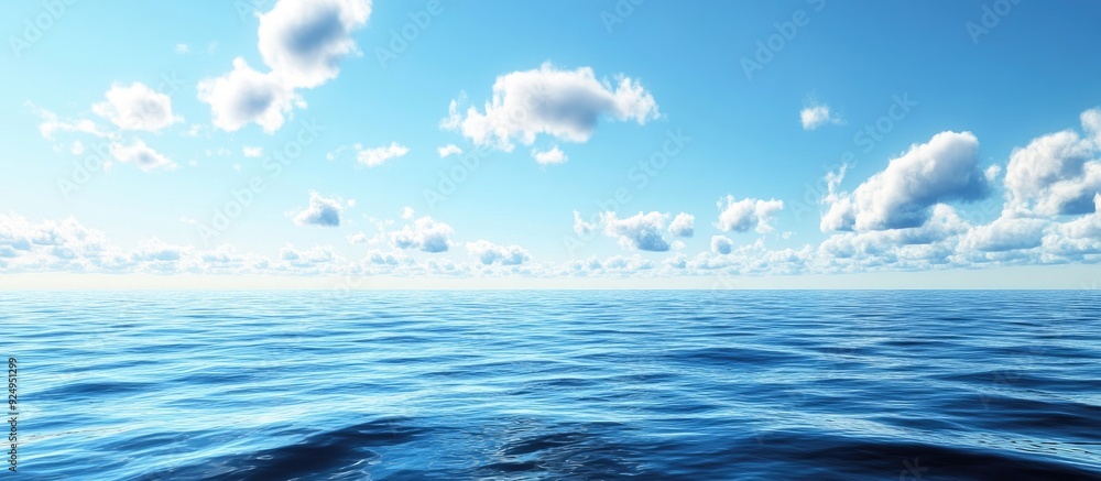 Poster Azure ocean and azure sky. with copy space image. Place for adding text or design