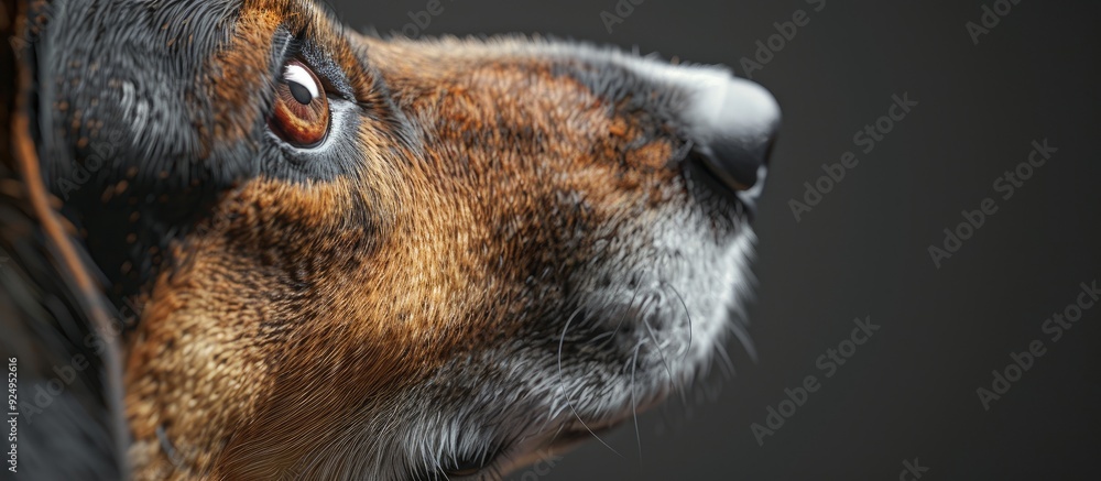 Poster dog looking in. with copy space image. place for adding text or design