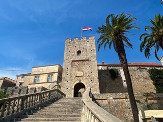 Naklejka premium The Land Gate, the main gate to the old town of Korcula, Croatia