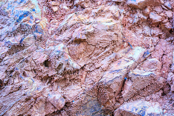 view of red and blue color rock 