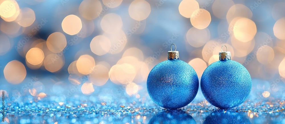 Aufkleber christmas and new year holidays blue color blurred background gorgeous sparkling texture for all fes