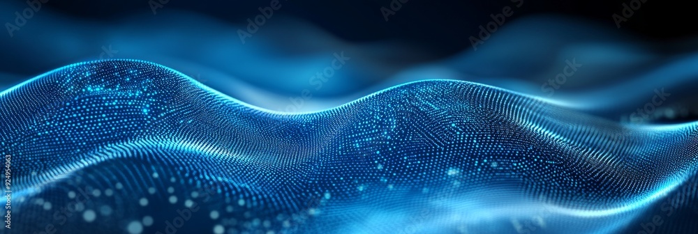 Poster abstract blue wave background - digital technology, data, and futuristic design - this abstract back