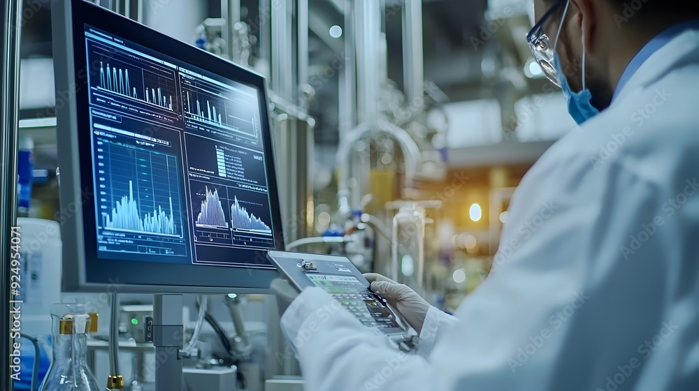 Poster real-time air monitoring dashboard analyzed by engineer