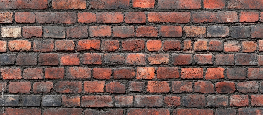 Poster weathered red brick wall background texture. with copy space image. Place for adding text or design