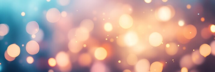 Obraz premium Abstract Bokeh Background with Warm and Cool Colors - A dreamy abstract background with a soft focus, featuring a blend of warm and cool bokeh lights, symbolizing hope, joy, celebration, warmth, and m