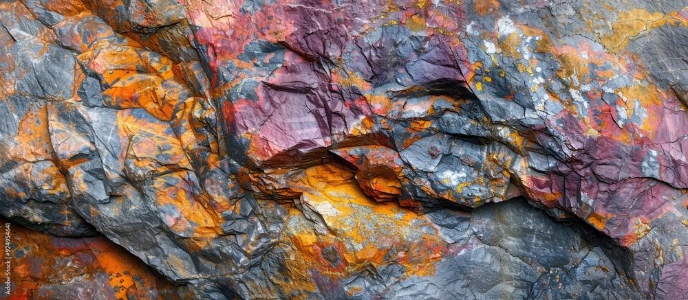 Fototapete Abstract pattern of colorful granite stone Close up with selective focus and shallow depth of field perfect for use as a background. with copy space image. Place for adding text or design