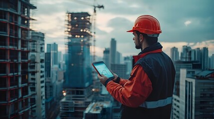 Engineer Optimizing Urban Air with Advanced Futuristic Technology