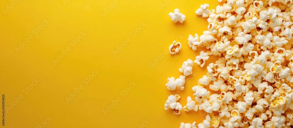 Aufkleber Top view of delicious popcorn texture. with copy space image. Place for adding text or design