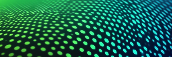 Obraz premium Abstract Green and Blue Dotted Pattern Background - This image features an abstract pattern of green and blue dots on a dark background. The dots create a sense of depth and texture, suggesting moveme