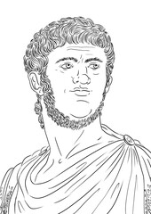 Portrait of Nero, famous roman emperor