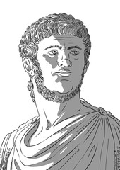 Portrait of Nero, famous roman emperor