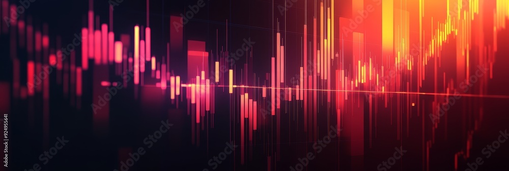 Poster abstract red and yellow data visualization background - abstract background with red and yellow data