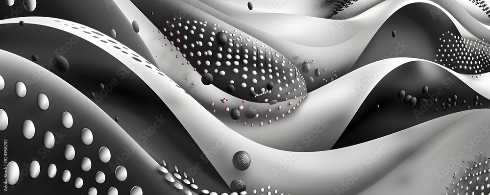 Poster black background data visualization concept with digital wave