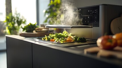 Automatic Cooking Machine with Integrated Waste Reduction System for Sustainable Kitchen
