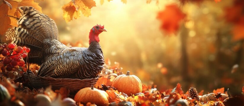 Wishing you a joyful Thanksgiving. with copy space image. Place for adding text or design