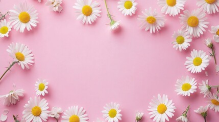 Daisies on Pink Background