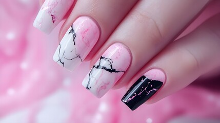 Marble Effect Nail Art Designs For Women, Best Graphic Resources