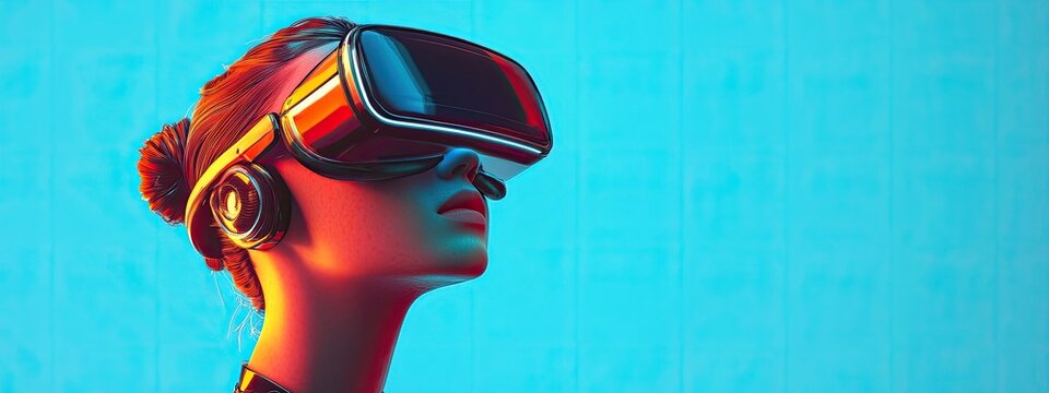 3D Cartoon Kopf Kunstliche Intelligenz und Virtuelle Realitat Mischtechnik