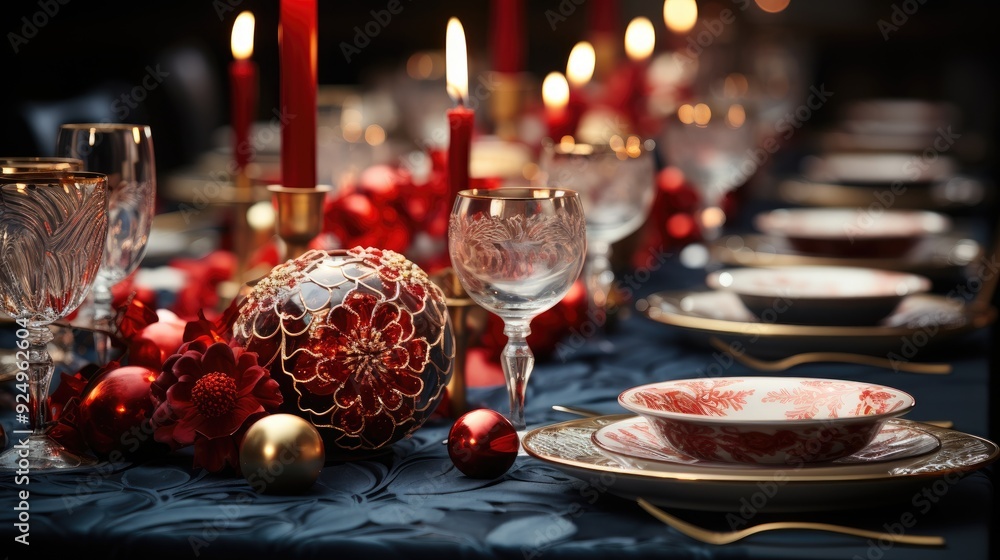 Sticker christmas table setting