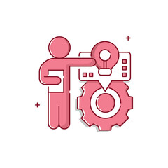 Strategic Task Driven Vector Symbol Icon Design with Editable Stroke, task driven, project graphic, goal management,