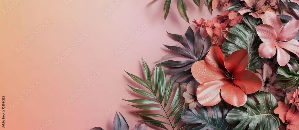 Aufkleber flora with text area for quotes concept. with copy space image. Place for adding text or design