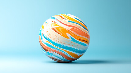 Obraz premium 5. An inflatable planet icon with a shiny plasticine finish, styled in a futuristic Y2K palette 