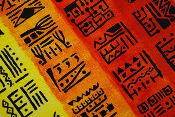Fragment of a drawing with abstract symbols. Abstract art.