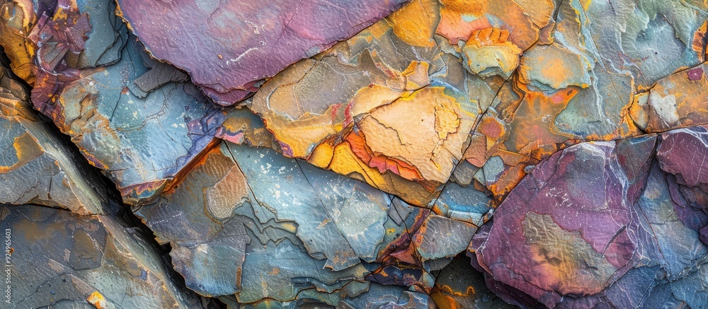 Aufkleber Abstract pattern of colorful granite stone Close up with selective focus and shallow depth of field perfect for use as a background. with copy space image. Place for adding text or design