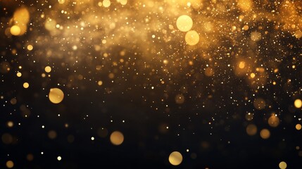 Fototapeta premium Golden Glow of Luxury - Elegant Shimmering Light Particles on Black Background