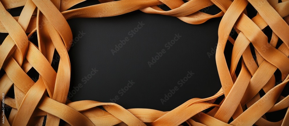 Aufkleber square shaped frame and copy space created from rubber bands for weaving accessories