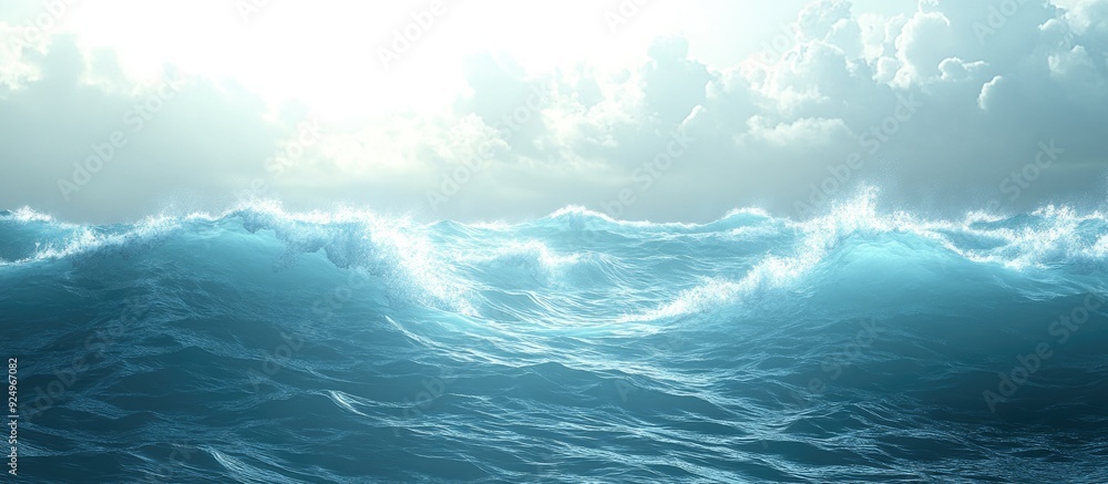 Aufkleber The ocean and the waves. with copy space image. Place for adding text or design
