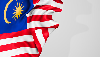 Malaysia flag Waving 3d illustration image