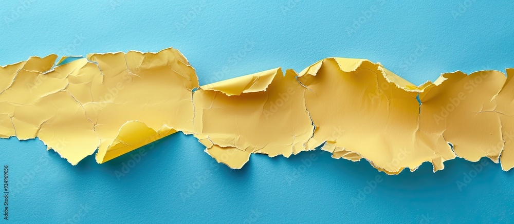 Poster a symbolic representation of a business s core values portrayed on torn yellow paper against a blue 