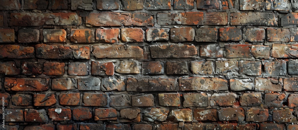 Poster a mix of aged and fresh bricks composing a backdrop for designs and presentations with copy space im