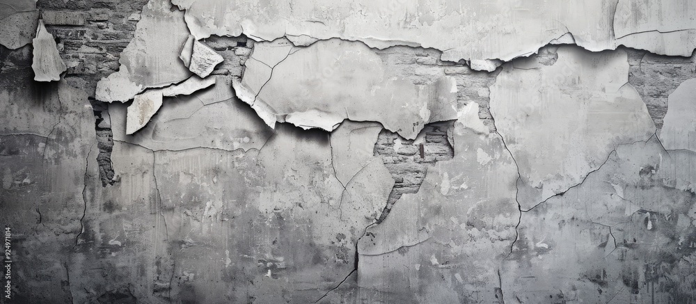 Poster vintage gray damaged wall providing an appealing texture for use as a backdrop in images with ample 