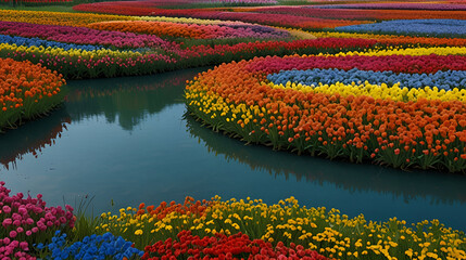 flowers in the pond