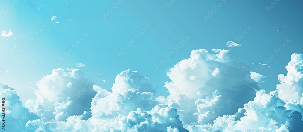 Poster clouds with distinctive patterns and a clear blue sky with copy space image