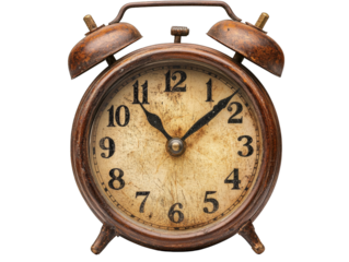 Alarm clock. Isolated on transparent, png
