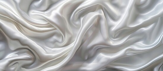 Obraz premium Background of white silk fabric showcasing copy space image