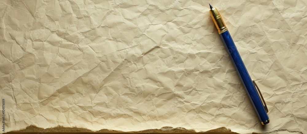 Poster a blank sheet of paper with space for writing with a pen featuring a copy space image