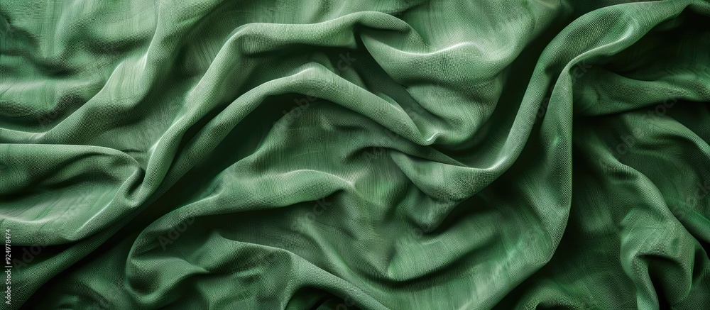 Poster high quality image of a soft green cotton textile background with texture ideal for copy space