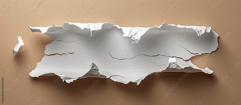 Poster final exam symbol depicted on torn white paper against a brown backdrop with open space for addition