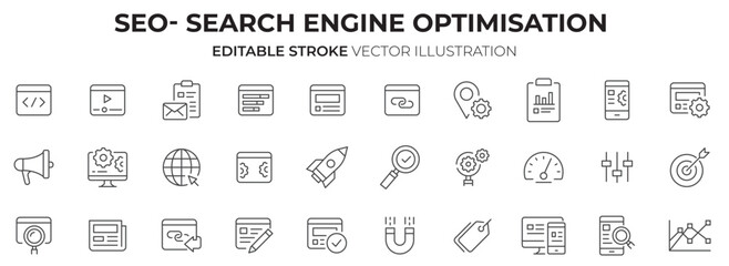 Search Engine Optimization Icon Set