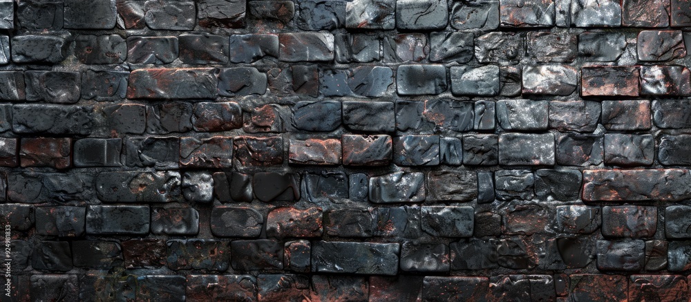 Poster a blend of old and new bricks forms a rustic brick wall serving as a backdrop for design and present
