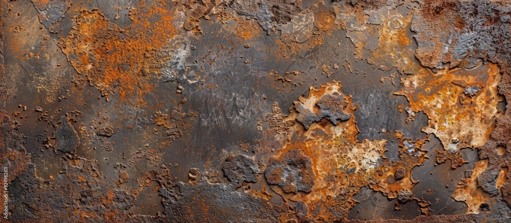 Poster aged rust marks on antique iron can serve as a backdrop or design element in various applications pr