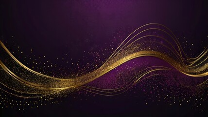Luxury Dark purple background with shining golden line