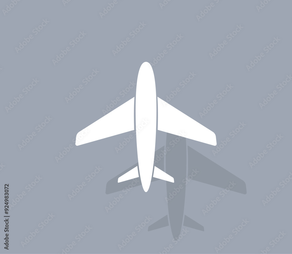 Poster vector icon of white color with shadow on gray background