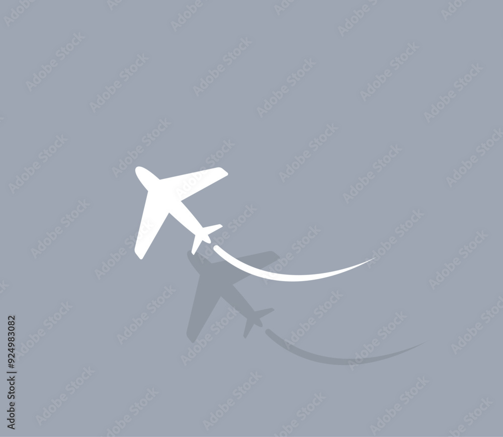 Poster vector icon of white color with shadow on gray background