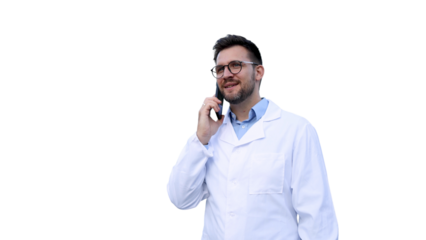 Portrait of a young doctor taking a break in front of his clinic