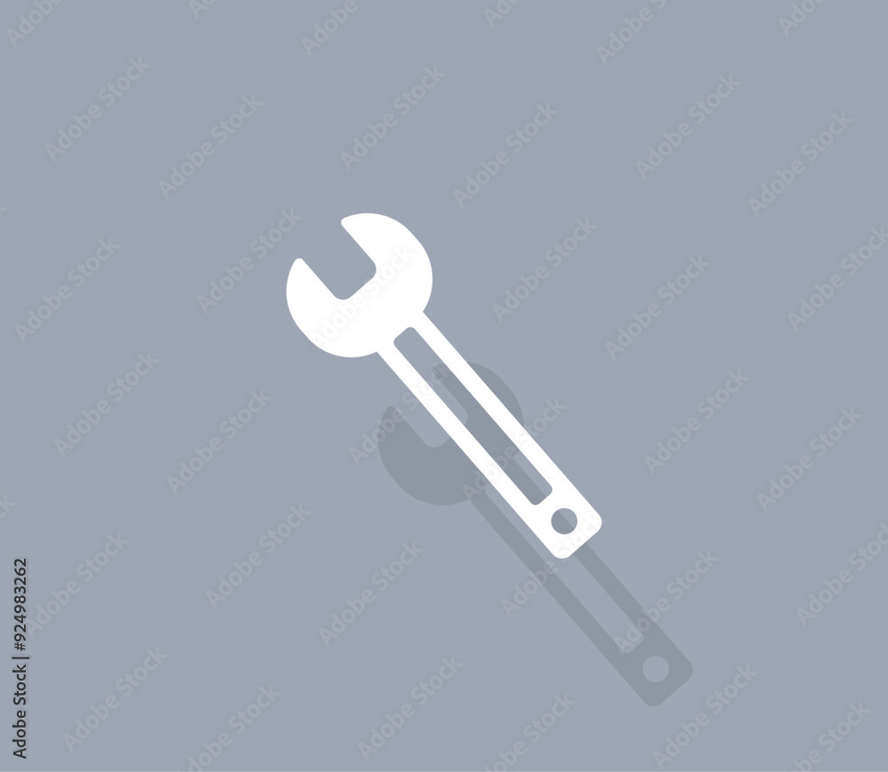 Poster vector icon of white color with shadow on gray background